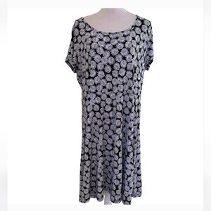 MICHAEL Michael Kors Black & White Leaf Print Dress Size 1X